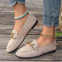 Fashion Women's shoes, Lefu shoes, low heels, shallow mouth, 2024 Spring and Autumn casual solid color lightweight women's single shoes 35 chaki