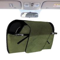 Car Visor Sunglasses Holder Magnetic Eyeglasses Clip Case PU Leather Sunglasses Eyeglasses Mount Eyeglass Organizer For Women žalia