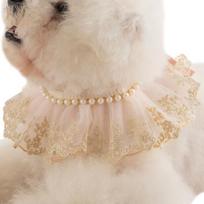 Lace Pet Collar Breathable Stylish Pet Supplies Dog Cat Lace Collar with rožinio aukso spalvos