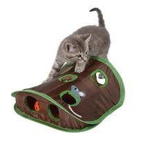 Cat Mice Game Intelligence Toy Bell Tent With 9 Hole Cats Playing Tunnel Foldable Mouse Hunt Toys Keeps Kitten Active Pets juoda