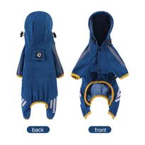 Dog Raincoat Pet Waterproof Raincoat Night reflection Windproof coat Pets Outwear Four Legged Hardshell jacket Solid Clothes S mėlyna