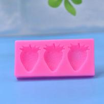 3D Braškių Saldainiai Šokoladas Fondantas Formelės Silikoninės Formelės Torto Dekoravimo Įrankiai Šventės Kekso Dekoravimas Virtuvės Kepimo Formelės pink