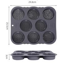 Vent Design 8 Cavity Hamburger Bun Pan Soft Non-Stick Bread Making Mold Kitchen Supplies black