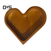 1/4 vnt. medinis vaisių padėklas širdies formos riešutų padėklas užkandžių ir desertų padėklas sukraunamas daugiafunkcis padėklas valgomojo stalui 1pc brown