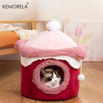 Cozy Princess-Themed Pet House for Cats & Dogs - Warm Polyester Easy Assembly Perfect for Fall/Winter Warm Cat Bed M