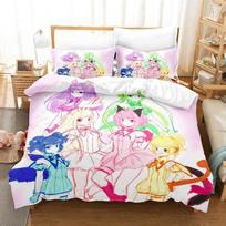 3D Print Anime Kawaii Girls Tokyo Mew Mew Bedding Set Single Twin Full Queen King Size Bed Set Adult Kid Bedroom Duvetcover Sets 70x133cm 2pcs