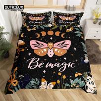 Dragonfly Duvet Cover Set King Queen Size Chic Animal Comforter Cover Microfiber Bohemia Mandala Bedding Set Flowers Bed Cover EU single(135x200cm) gray
