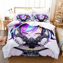 VTuber Axia Krone Bedding Set Single Twin Full Queen King Size Bed Set Adult Kid Bedroom Duvetcover Sets Anime parure de lit Bed 70x133cm 2pcs gray