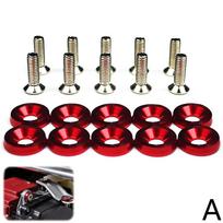 NEW Universal 10PCS M6 Car Styling Modification JDM Sticker Stickers Password Washer License Plate Bolts Auto Accessories gray