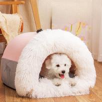 Dog Kennel Autumn and Winter Comfortable Thickened Warm Splicing Portable Pet Kennel Deep Sleep Cat Mat Kennel Cat and Dog Pass M (40 * 30 * 28)