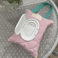 Baby stroller wet wipes bag macaron color series car tissue box waterproof absorbent cover tissue bag cute white