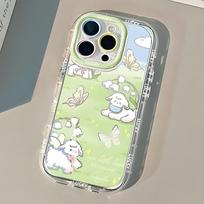 Mobiliųjų telefonų dėklai iPhone 11 13 XR 15 Pro Max 12 14 Pro Max dėklas iPhone 16 7 Plus 8 Plus XS Max Animacinis raštas Apsauga nuo kritimo Atspari smūgiams iPhone 6&6s žalia