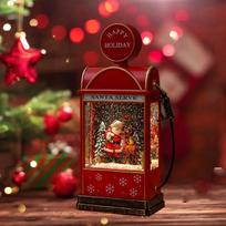 Kalėdų muzikos dėžutė sniego gaublys su apšvietimu stalui ir bendrabučiui Santa Deer red