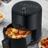 6.8L large-capacity air fryer, knob switch, food-grade non-stick coating, healthy cooking, 1-hour timer, dual-purpose for baking CN juoda