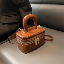 Light Luxury Design Sense Mini Crossbody Bag Korean Solid Oil Wax Leather High-end Texture Handbag Women Simple Small Square Bag Mini(Max Length<20cm) gray