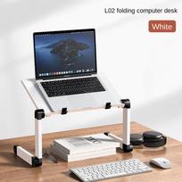 Adjustable Aluminum Laptop Desk Portable Mouse Pad Ergonomic Dormitory Foldable Office Bed Holder Side Tray Mobile black