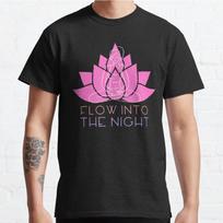 Men Fashion Casual Short Sleeves Flow Into The Night Funny Evening Yoga Tops Aesthetic Vintage Oversized T-shirts S juoda