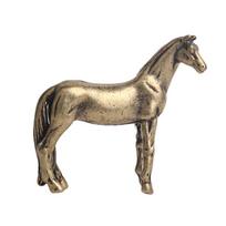 ADM Collectable Chinese Bronze Carved Lovely Animal Zodiac Horse Woral Wealth Money Exquisite Small Statues beige