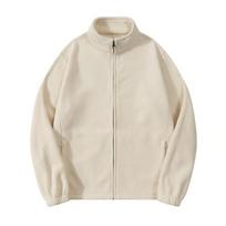 Men Outdoor Fleece Jacket Windbreaker Liner with Zip Thick Double-sided Long Sleeve Jacket Warm M tamsiai mėlyna spalva