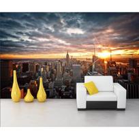 Modernus Miestas 3D Tapetas Miesto Pastatai Saulėlydžio Tapetas Svetainės Miegamojo Freska 200 cm(W) x 140 cm(H)