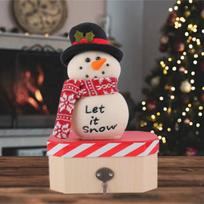 Snowman Figurine Candy Box Xmas Sugar Snack Container Christmas Gift Presents Boxes Festival Holiday beige