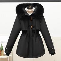 Women's Parkas  Winter Hooded Thick Overcoat New Fashion Solid Color Outwear Women Warm Coat Jacket Ladies Parkas Coat M juoda