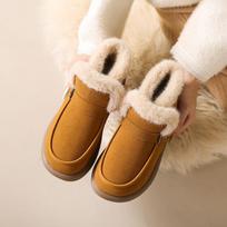 Winter Snow Boots Women's Fur Integrated Short Boots with Thick Velvet and Warm Snow Cotton Shoes 36