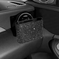 Diamond Crystal Automobilio laikymo dėžutė mobiliojo telefono laikikliui, automobilių salono organizatorius, smulkmenų laikiklis, automobilių aksesuarai juoda