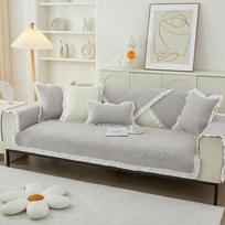 Sofa Rankšluostis Flanelinis Pagalvėlė Universalus Sofos Dekoravimo Užvalkalas Sofos Pagalvėlė Pliušinis Žieminis Storas Neslystantis Sofos Pagalvėlė 70x70 white