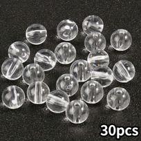 30/50/100 vnt. 8 mm baltų skaidrių natūralaus akmens karoliukų, kvarco apvalių akmens karoliukų, palaidų brangakmenių, „pasidaryk pats“ apyrankių, vėrinių, auskarų, papuošalų gamybai 30pcs