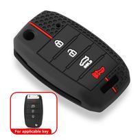 Silikoninis automobilio rakto dėklas dangtelis apvalkalas pakabukas KIA RIO 3 K2 K3 K4 K5 Sportege Picanto Optima Soul Ceed Sorento Forte Stinger Cerato juoda