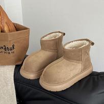 Moteriški sniego termo batai Madingi žiemos trumpi ankle boots Nauji platforminiai batai Klasikiniai moterims Moteriški šilti batai Suede 2024 Nauji 35 abrikosas