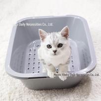 Triple-Layer Open Cat Litter Box with Grid Stack, No Shovel Needed, Easy-to-Clean Design S barbie rožinė spalva