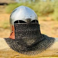 Viduramžių vikingų grandininių šarvų šalmas Puiki dovana istorijos mėgėjams ir šarvų entuziastams Barbute grandininių šarvų šalmas Geriausia dovana