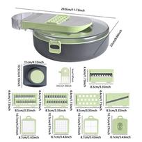 14 in 1 Vegetable Cutting Multifunctional Stainless Steel Vegetable Chopper Potato Manually Cut Shred Slicer Grater Kitchenware žalia
