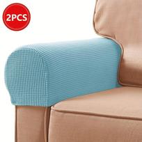 2pcs/set Elastic Armrest Gloves Spandex Chair Armrest Gloves Couch Sofa Elastic Plaid Pattern Armchair Living Room Home Decorative Covers šviesiai mėlyna spalva