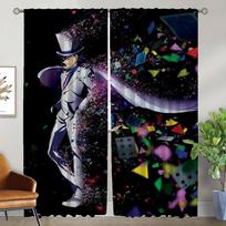 Kaitou Kiddo Blackout Curtain for Room 2 Panel Kitchen Curtains Shades Home Interior Curtains Halloween Decoration Partition W50xH70cmx2pcs-CL