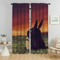 TOTOROS Blackout Curtains for Living Room Home Interior Curtains 2 Pieces Tulle for Bedroom Partition Window Curtain Shades W50xH70cmx2pcs-CL