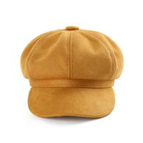 2021 Nauja beretė moteriška elnio odos aksominė retro kasdieninė dailininko kepurė japoniška paprasta vyriška beretė one size fits all geltona