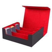 Prekybinių kortų dėžutė, PU odos laikiklis ledo ritulio, beisbolo kortoms Black and Red