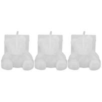 3Pcs Bear Shape Resin Casting Molds 3D Epoxy Animal Silicone Mould for Decoration white