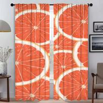 Window Curtain for Room 2 Panel Fruit Home Interior Curtains Shades Partition Halloween Decoration Tulle for Bedroom Living W50xH70cmx2pcs-CL