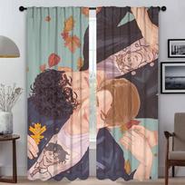 Tulle for Bedroom Heartstoppers Elegant Room Curtains 2 Pieces Partition Window Curtain Home Interior Curtains Shades Living W50xH70cmx2pcs-CL