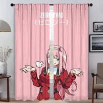 Zero Two Curtains for Living Room Curtain Home Interior Curtains 2 Pieces Halloween Decoration Partition Tulle for Bedroom Child W50xH70cmx2pcs-CL