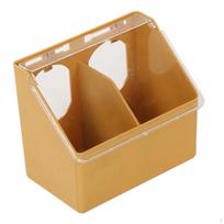 Bird Cage Feeder Hanging Box Food Storage Case Dove Feeding Slot for Pigeon brown