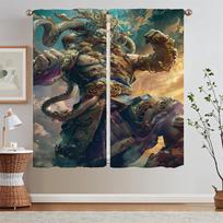 Vajrapani Blackout Tulle in Kitchen Curtains 2 Pieces Window Sheer Curtains for Living Room 2 Elegant Pieces Shade Curtain Curls W50xH70cmx2pcs-CL