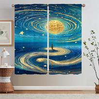 Shine for Yourself Window Blinds Blackout Curtain for Living Room Decoration Black Out Curtains 2 Pcs Set Tulle in Kitchen Curls W50xH70cmx2pcs-CL