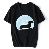 Mėnulis Takso Mylimėjas T-marškinėliams Moterims Unisex Apvalia Kaklo Trumpomis Rankovėmis Takso Šuo Marškinėliai Viršutiniai Drabužiai Dovana Streetwear Grafiniai T-marškinėliai 4XL juoda