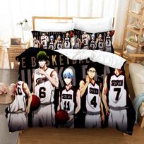 Anime Kuroko krepšinis Kuroko Tetsuya patalynės komplektas Patalynė Animacinis antklodės užvalkalų komplektas Pagalvės užvalkalas Viengulio dydžio Berniukams Patalynė 135X200cm-2pcs black