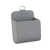 Car Phone Holder Mount Air Vent Hanging Storage Box Car Mobile Phone Bag PU Leather Glasses Organizer Support in Car Accessories pilka spalva